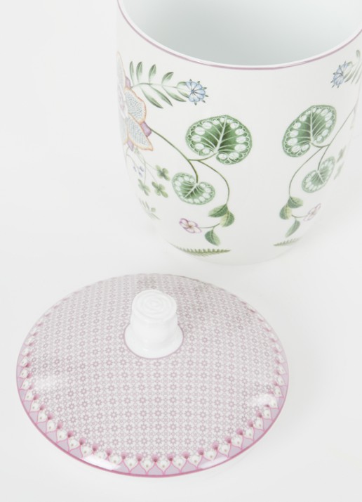 Pip Studio Lily & Lotus voorraadpot 1,5 liter - voorkant 2 gebroken wit