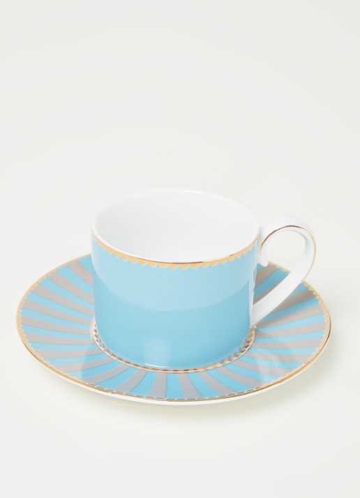Pip Studio Love Birds espressokopje en schotel - detail blauw