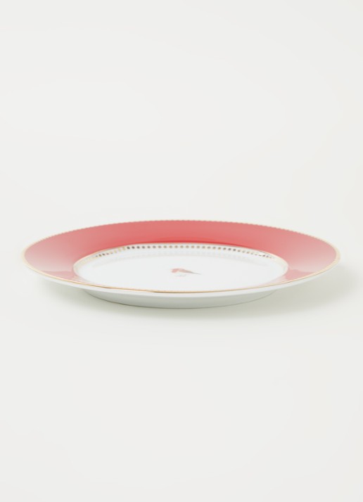 Pip Studio Love Birds gebaksbordje 17 cm - voorkant 3 steenrood