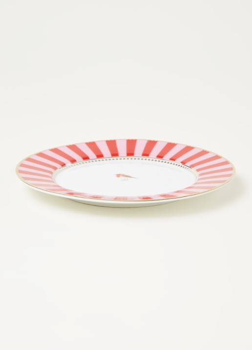 Pip Studio Love Birds gebaksbordje 17 cm - voorkant 3 steenrood