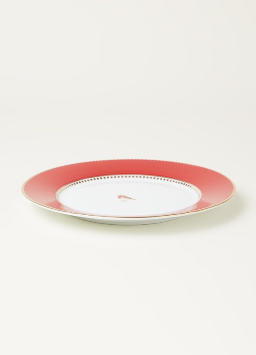 Pip Studio Love Birds ontbijtbord 21 cm - voorkant 2 steenrood