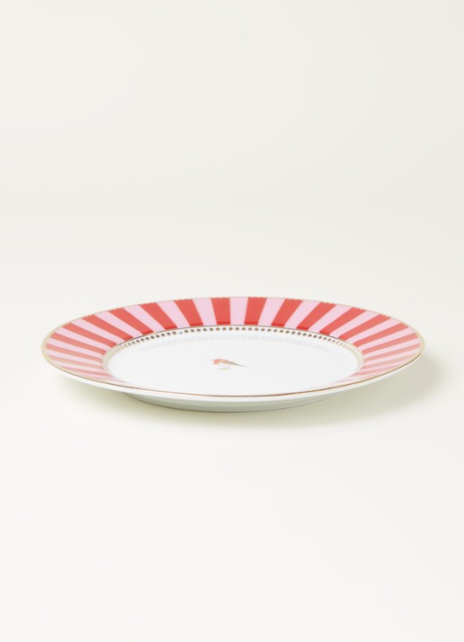 Pip Studio Love Birds ontbijtbord 21 cm - voorkant 2 steenrood