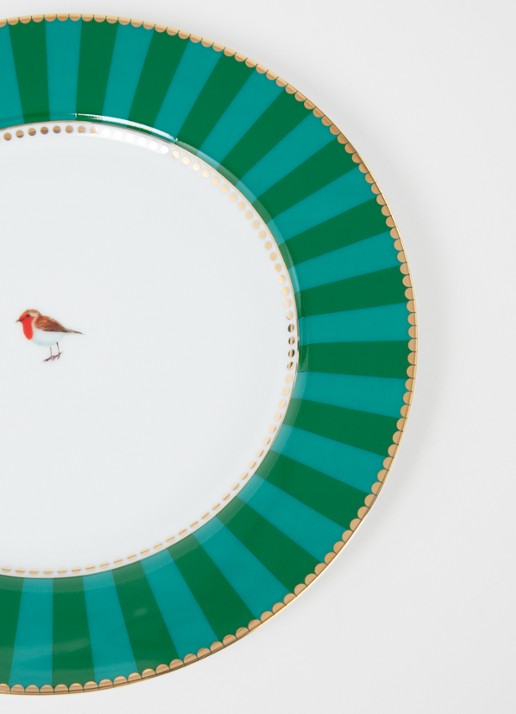 Pip Studio Love Birds ontbijtbord 21 cm - detail 2 groen