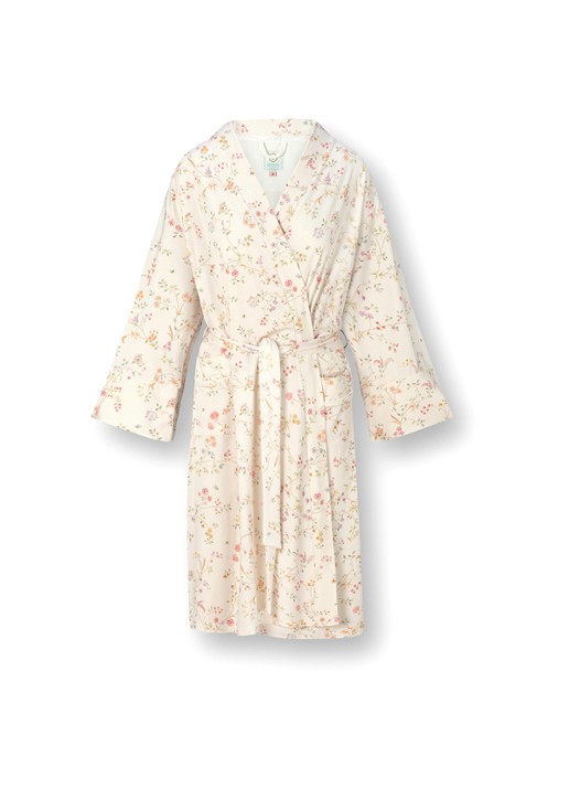 Pip Studio Naomi kimono met bloemenprint - voorkant 2 gebroken wit
