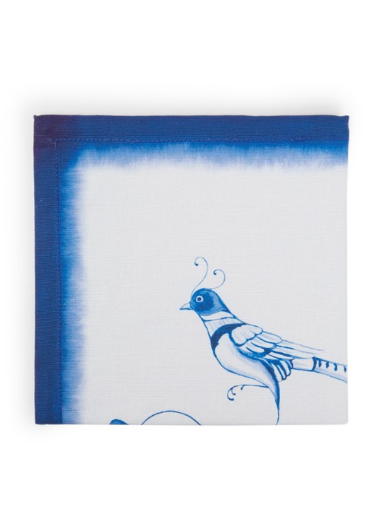 Pip Studio Pip & The Blue Bird servetten 40 x 40 cm set van 2 - voorkant donkerblauw