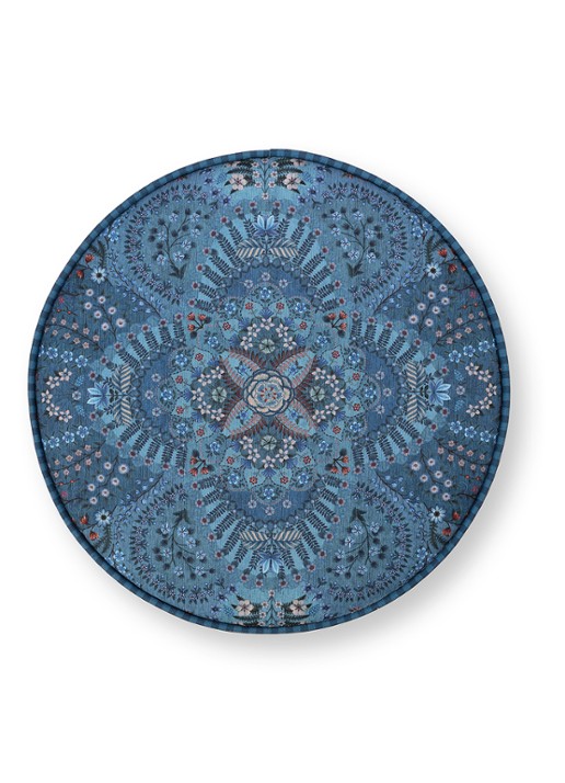Pip Studio Rosa Rani poef 40 x 45 cm - detail 4 blauw