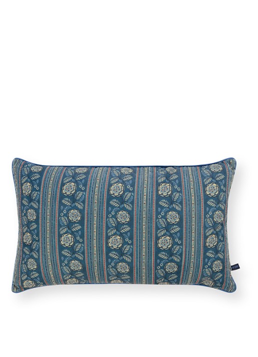 Pip Studio Rosa Rani sierkussen 65 x 39 cm - voorkant blauw