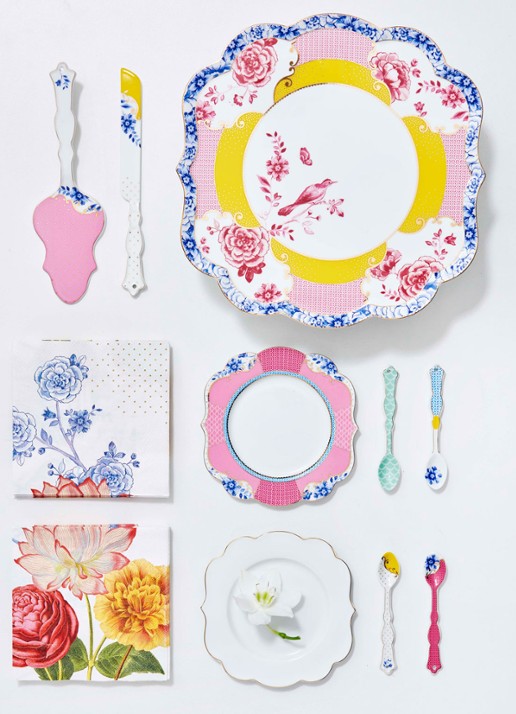 Pip Studio Royal gebaksbordje 17 cm - voorkant 2 roze