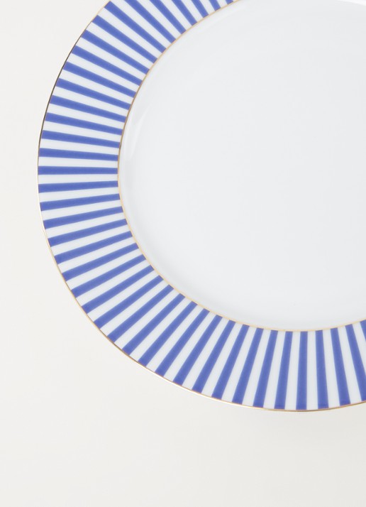 Pip Studio Royal Stripes ontbijtbord 21 cm - detail royalblauw
