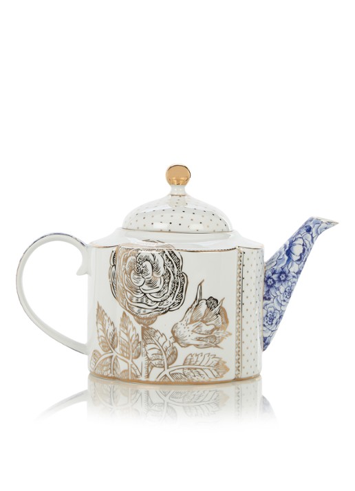 Pip Studio Royal theepot 1,65 liter - detail 3 wit