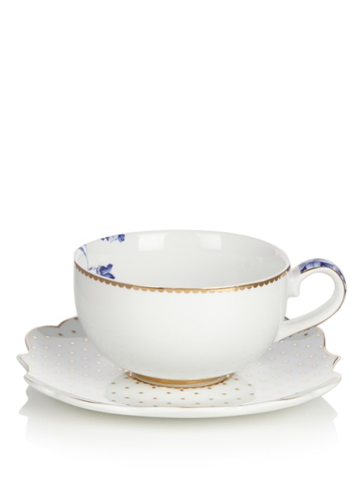 Pip Studio Royal White espressokop en schotel 12,5 cl