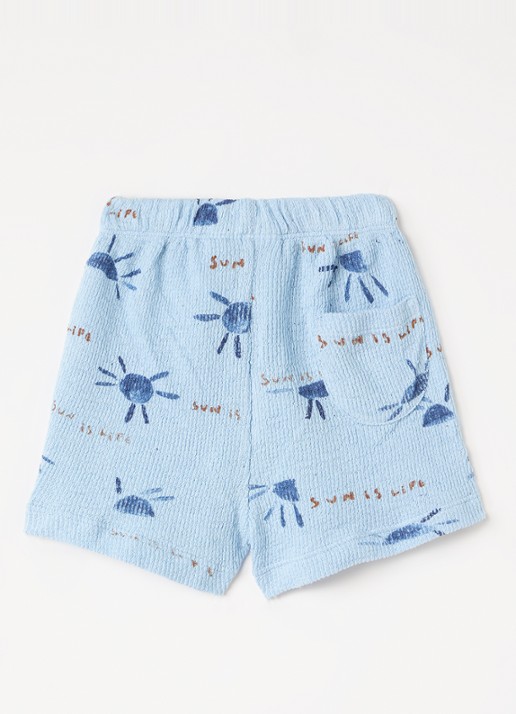 Play Up Straight fit korte broek met print - voorkant 2 blauw