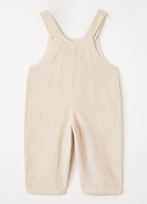 Play Up Straight fit tuinbroek van corduroy - voorkant 3 creme