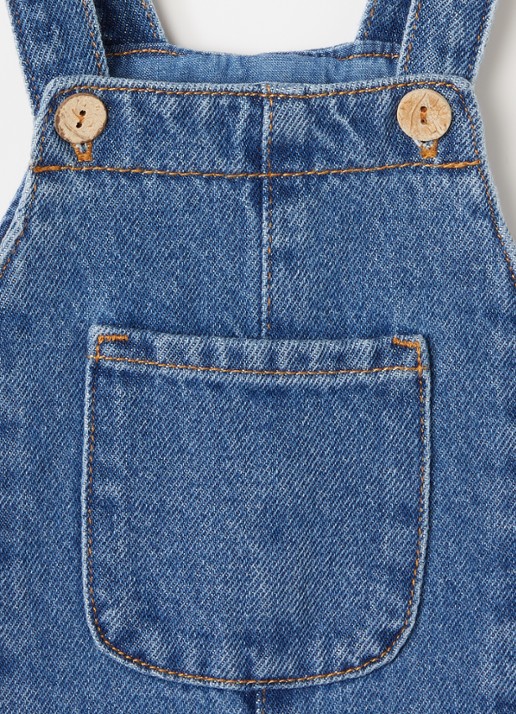 Play Up Straight fit tuinbroek van denim - detail 3 indigo