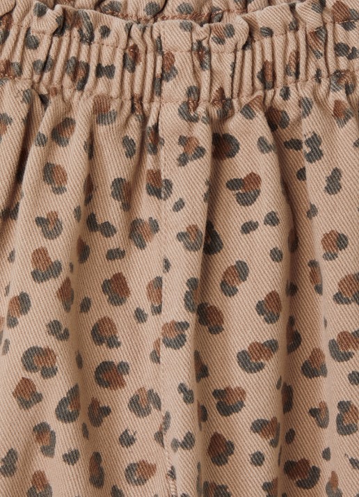 Play Up Straight leg jeans met panterprint - detail bruin