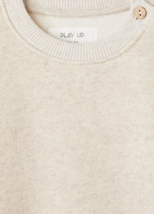 Play Up Sweater met gemêleerd dessin - detail creme