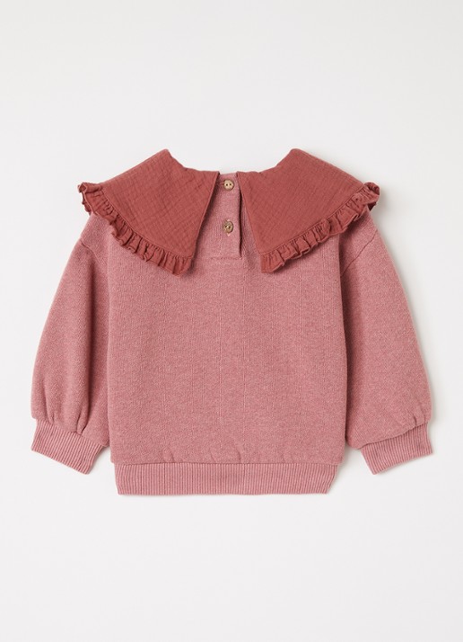Play Up Sweater met kraag - achterkant ivoor