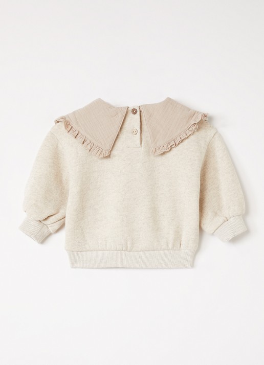 Play Up Sweater met kraag - voorkant 3 creme