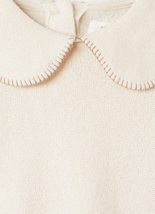 Play Up Sweater met kraag - detail creme