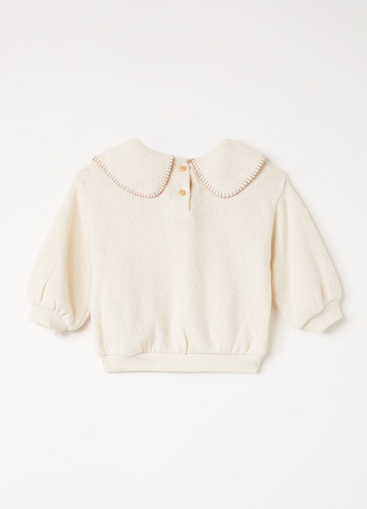 Play Up Sweater met kraag - voorkant 3 creme