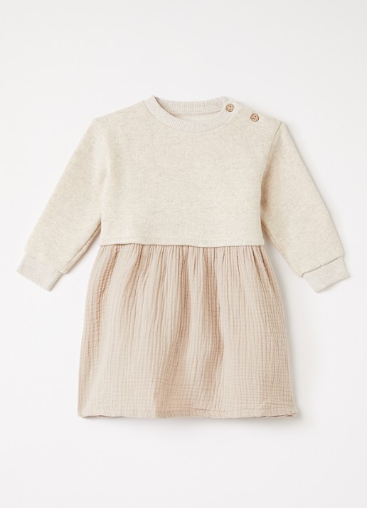 Play Up Trui jurk met structuur - voorkant 2 creme
