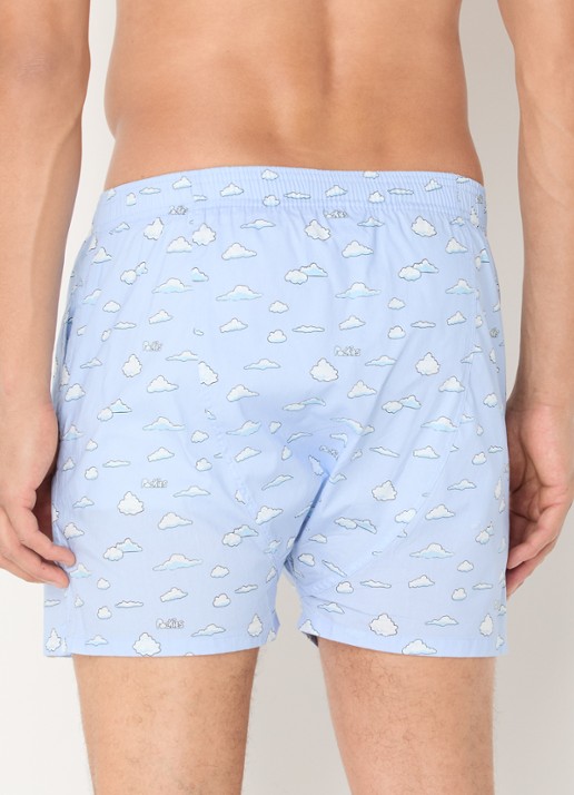 Pockies Blue Clouds boxershort met steekzakken - achterkant 3 blauw