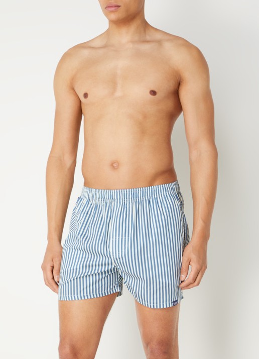 Pockies Boxershort van  katoen met steekzakken - voorkant 4 blauw