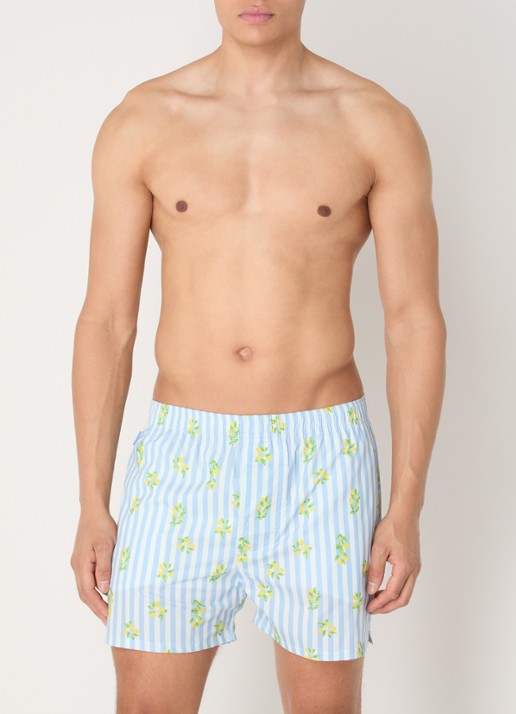 Pockies Goodlife boxershort met steekzakken en streepprint - voorkant 3 lichtblauw