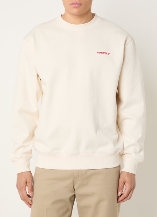 Pockies Lobster sweater met logo- en backprint - achterkant 4 creme