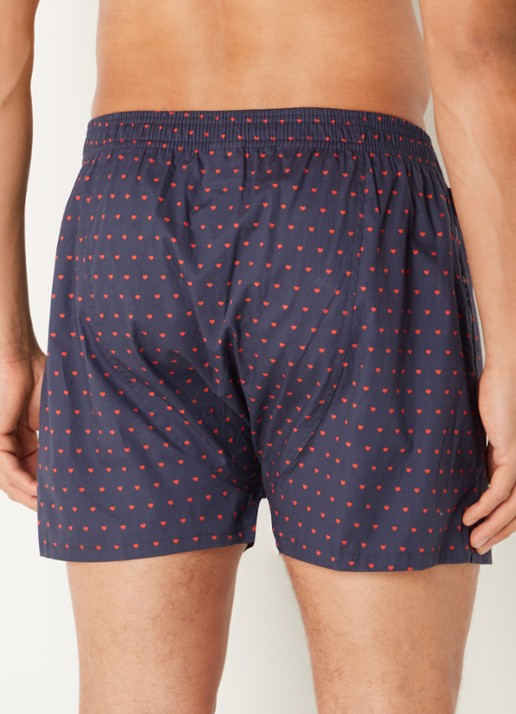 Pockies Love boxershort van  katoen met print - achterkant 4 donkerblauw