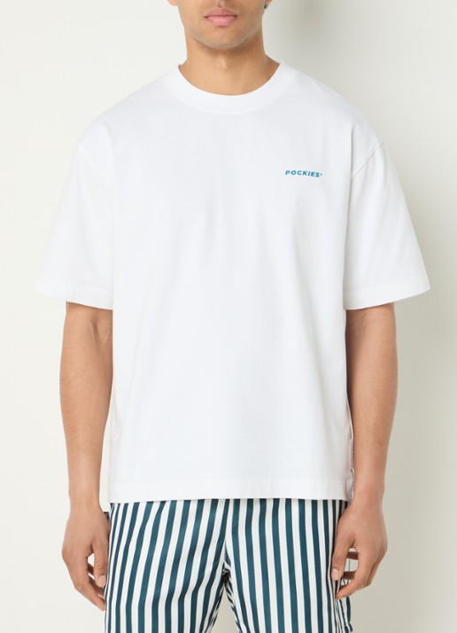 Pockies Pool T-shirt met logo- en backprint - achterkant 4 wit