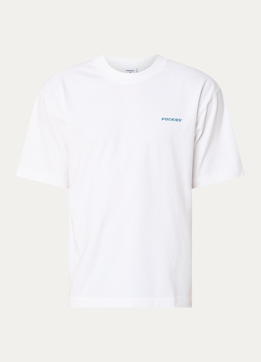 Pockies Pool T-shirt met logo- en backprint - voorkant 2 wit