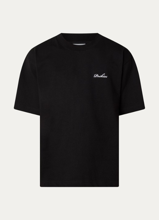 Pockies Roses T-shirt met logo- en backprint - voorkant zwart