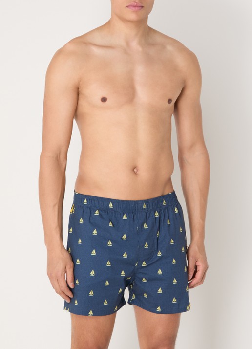 Pockies Sailing boxershort met print - voorkant 3 indigo