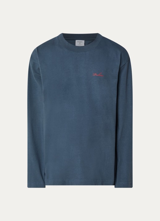 Pockies Sweater met logo- en backprint - voorkant donkerblauw