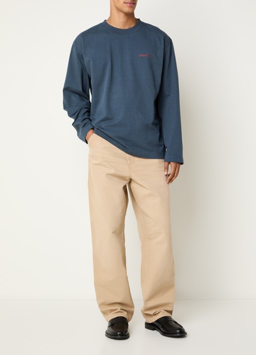 Pockies Sweater met logo- en backprint - voorkant 2 donkerblauw