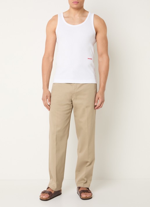 Pockies Tanktop met logo  - voorkant 3 wit