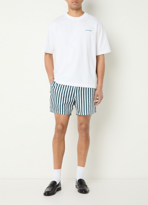 Pockies Zwemshorts met streepprint en steekzakken - voorkant 4 groen