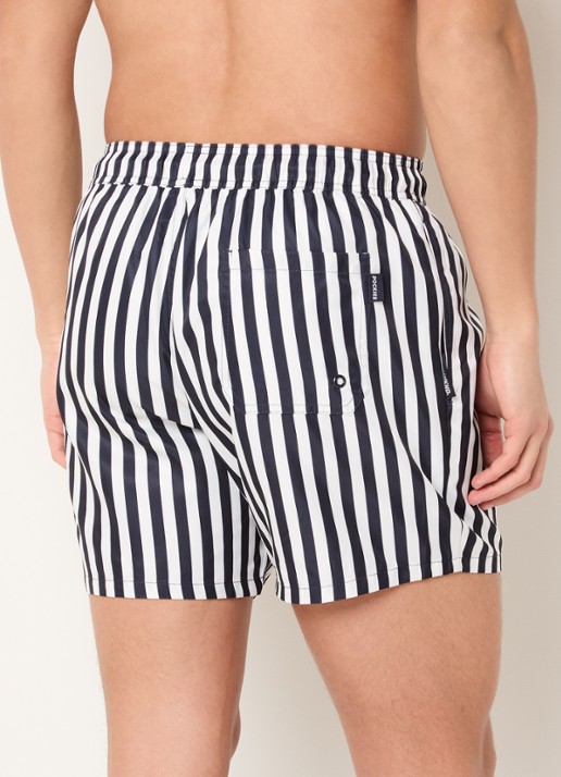 Pockies Zwemshorts met streepprint - achterkant donkerblauw