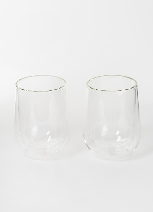 Point-Virgule Dubbelwandig koffie- en theeglas 25 cl set van 2 - voorkant 3 transparant