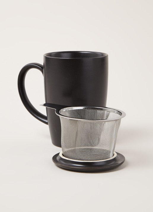 Point-Virgule Mok met theezeef 40 cl 3-delig - detail zwart