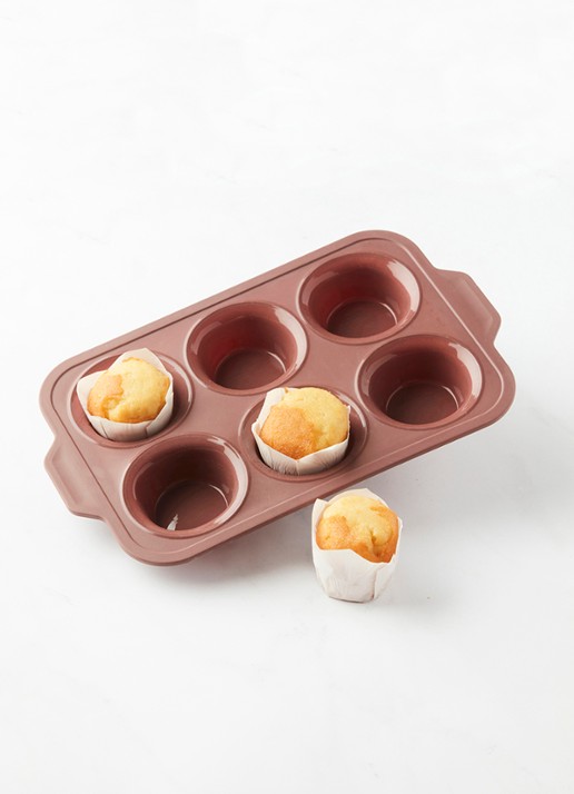 Point-Virgule Siliconen bakvorm voor muffins 6-vaks - detail 3 bruin