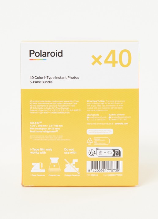 Polaroid I-Type fotopapier set van 40 - voorkant 2 wit