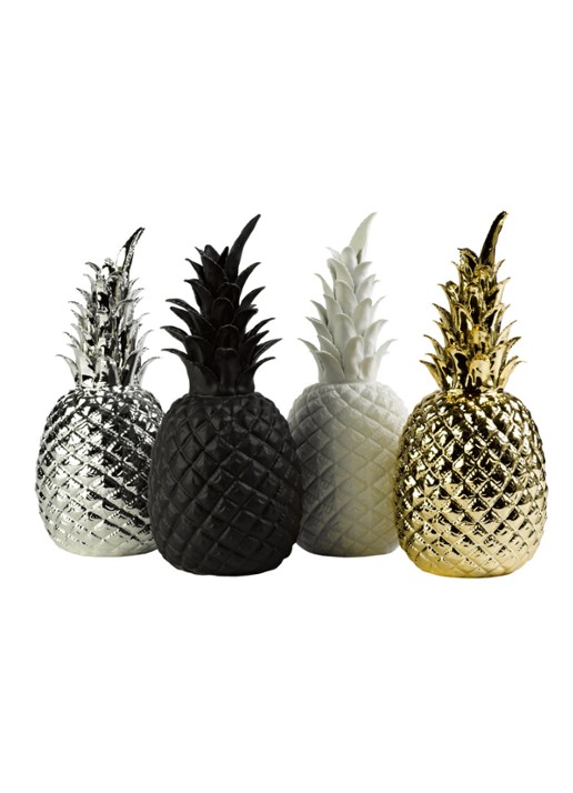 POLSPOTTEN Ananas porselein 30 cm - detail 4 gebroken wit