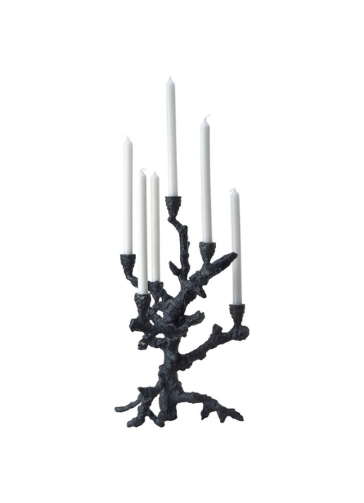 POLSPOTTEN Apple Tree kandelaar 53 cm - voorkant 2 donkergrijs