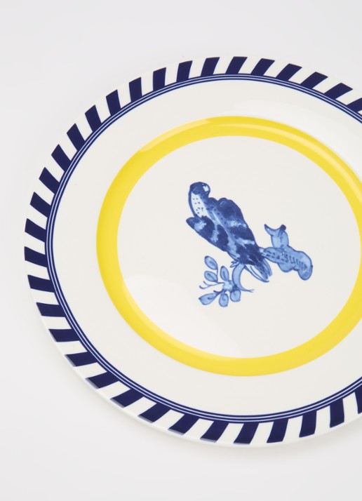 POLSPOTTEN Bird dinerbord 27 cm set van 2 - detail geel