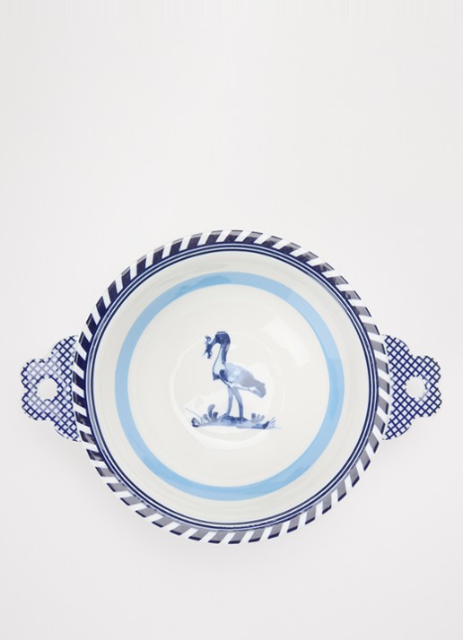 POLSPOTTEN Bird kom 17 cm  - voorkant 2 donkerblauw