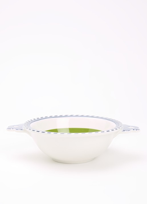 POLSPOTTEN Bird kom 17 cm  - detail groen