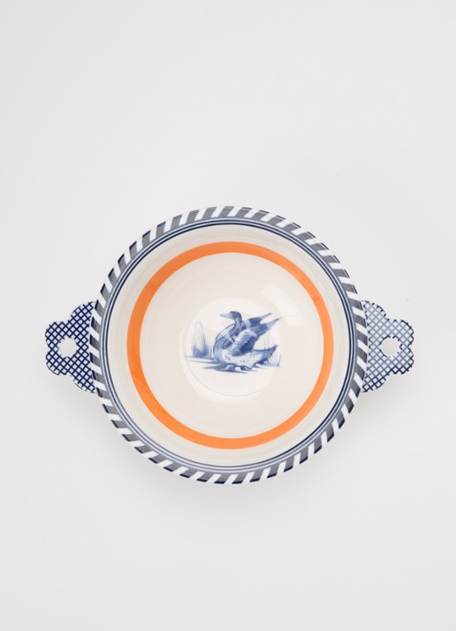 POLSPOTTEN Bird kom 17 cm - voorkant 2 orange