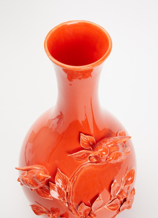 POLSPOTTEN Bird vaas 60 cm - voorkant 2 orange